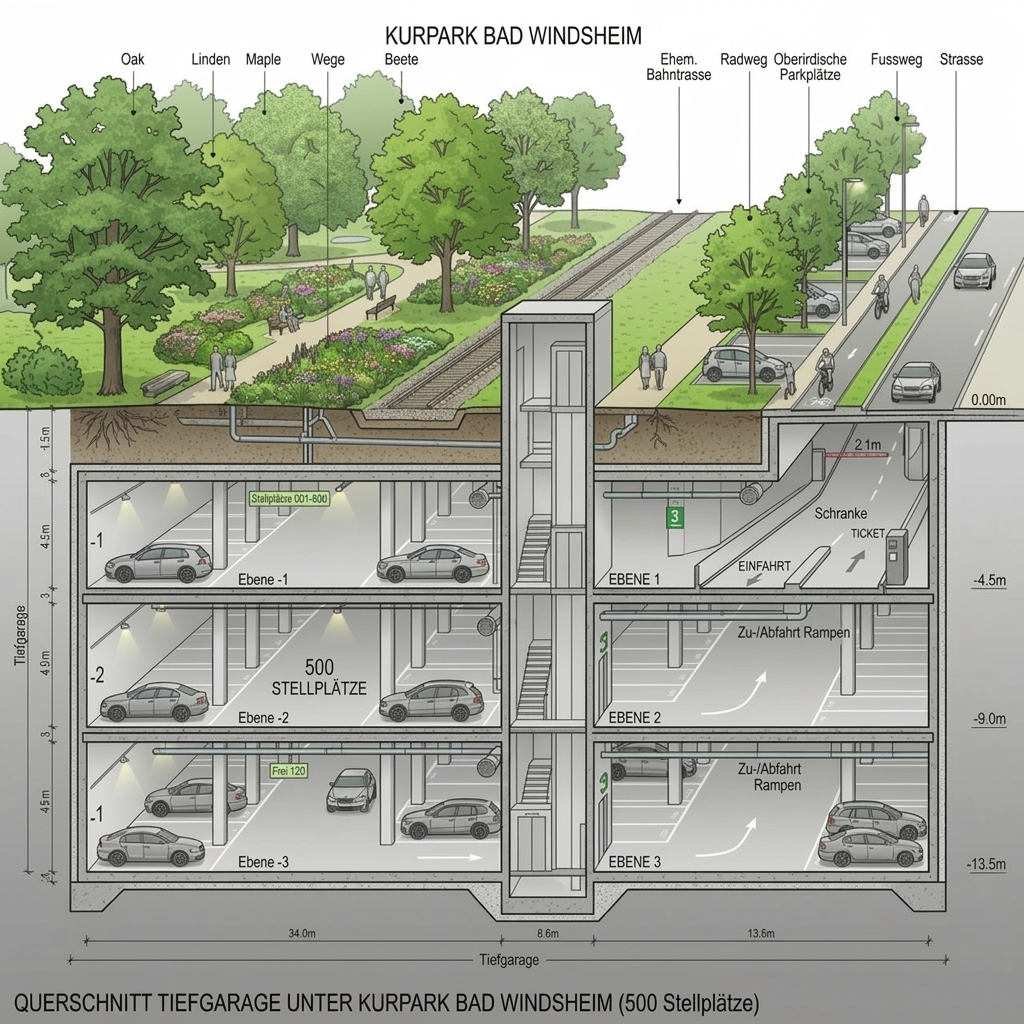Tiefgarage Kurpark Bad Windsheim Konzept