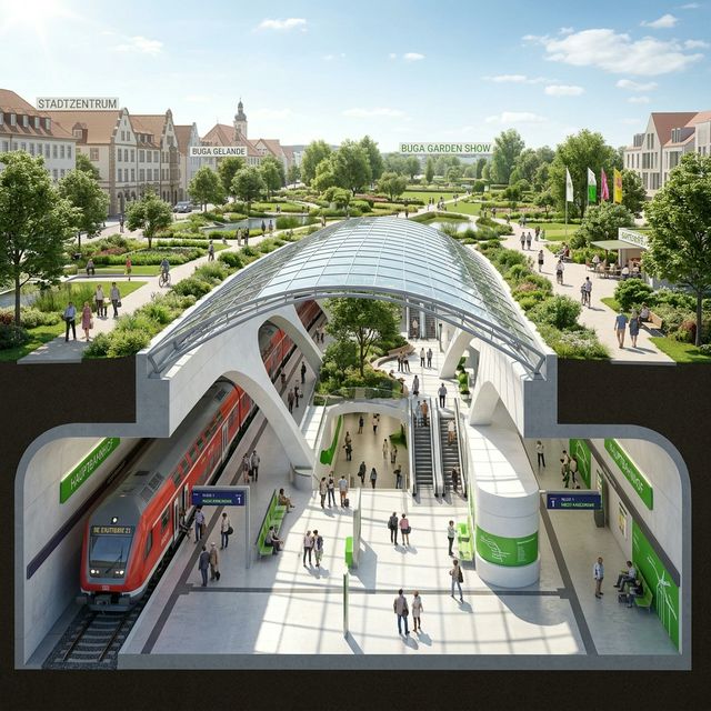 Konzept unterirdischer Bahnhof Bad Windsheim